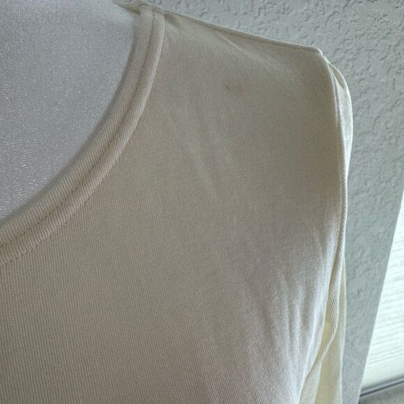 Double D Ranch Knit Cream Blouse Essential 3/4 Sleeves Size XS - Picture 2 of 8